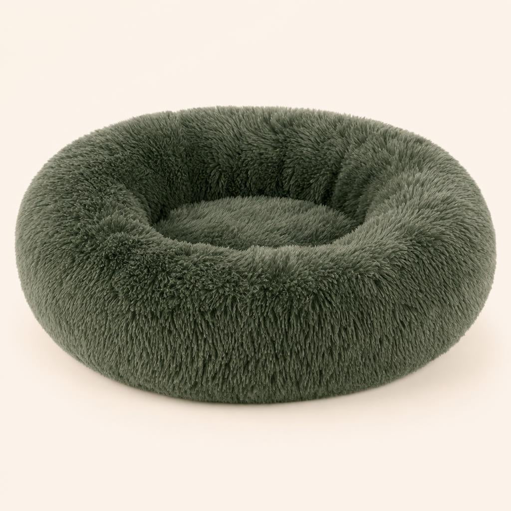 Cama donut de peluche redonda para perros y gatos